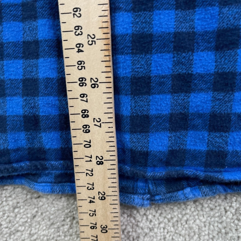 Abercrombie Fitch Shirt Mens 2XL XXL Blue Gingham Heavy Flannel Muscle Fit - Picture 11 of 13
